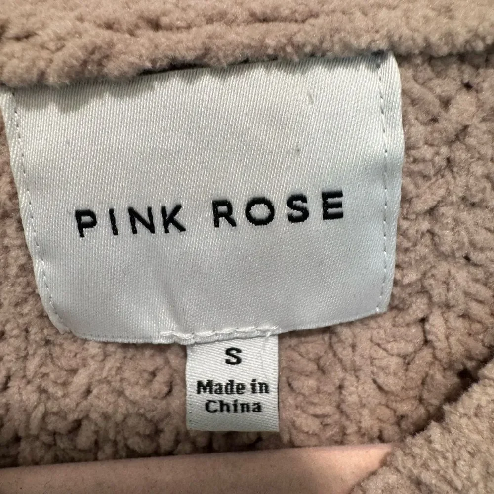 Pink Rose Brown & Cream Chunky Knit Striped Sweater – Size Small - Picture 3 of 3